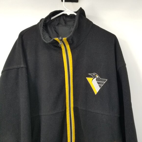 Vintage Pro Player Reversible Black Pittsburgh Penguins Jacket XL 90s Streetwear - Picture 12 of 16